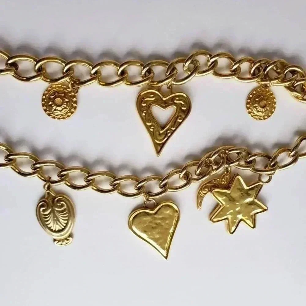 Escada Women’s Vintage Couture Gilded Gold Chain Charm Belt